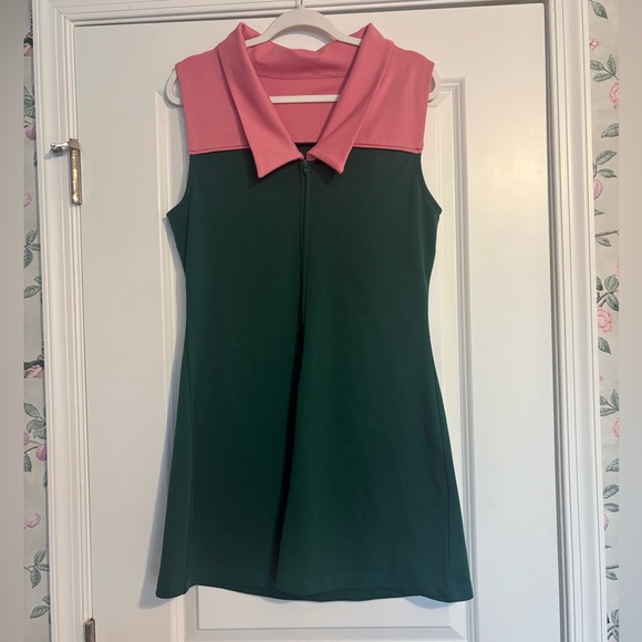 EUC Smak Parlour Emerald & Pink Daisy Haute Gossip Mini Dress Size L - Picture 4 of 5